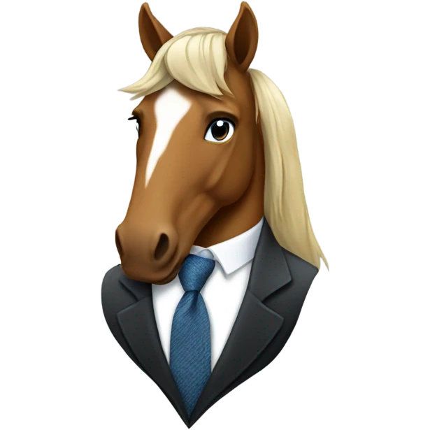 Horse wearing a tie emoji