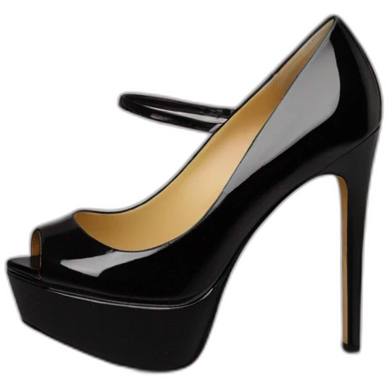 Black Patent Leather Daffodile Platform Heels emoji