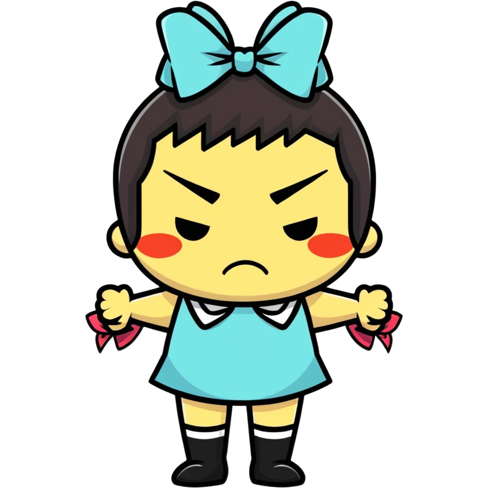 😠 with￼ two bows on the side emoji