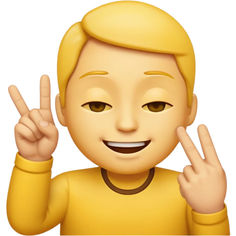 An emoji with eyes closed and smiling and pulling the middle finger emoji