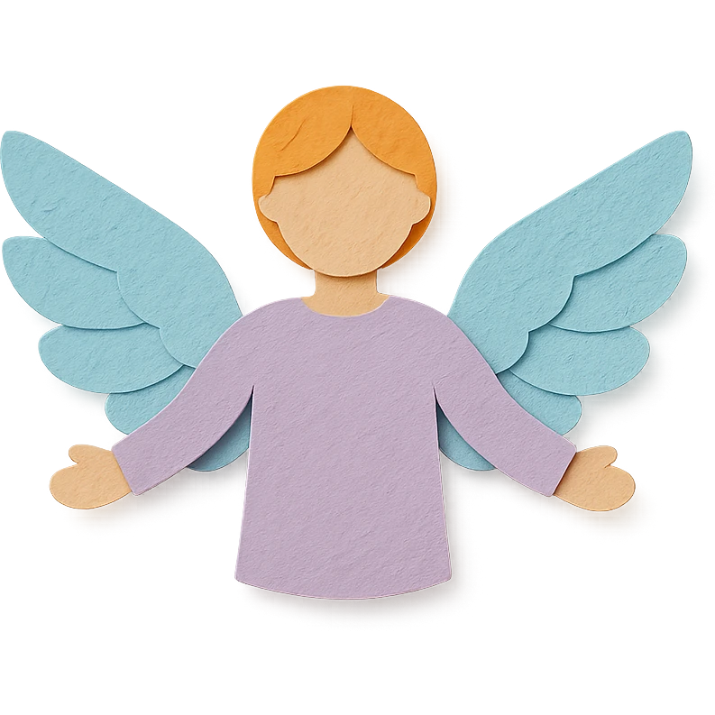 person unfolding wings, pastel colors emoji