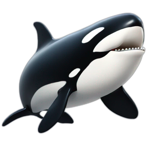 Orca blowing a kiss emoji