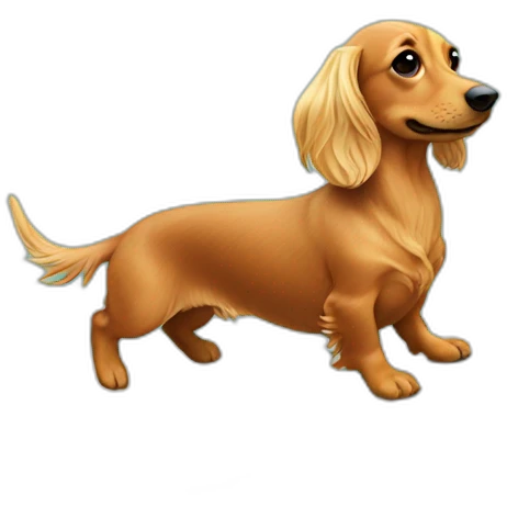 long haired blonde dachsund surfing emoji
