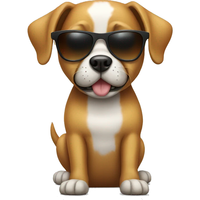 dog with sunglasses and shoes emoji