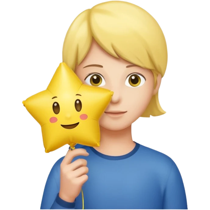 holding yellow star balloon emoji