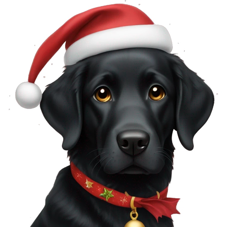 Black Retriever Christmas emoji