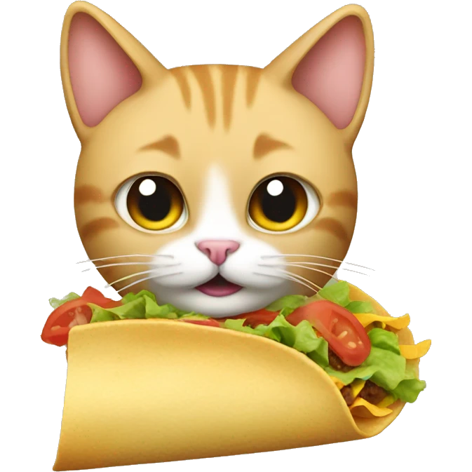 Cat eating taco emoji