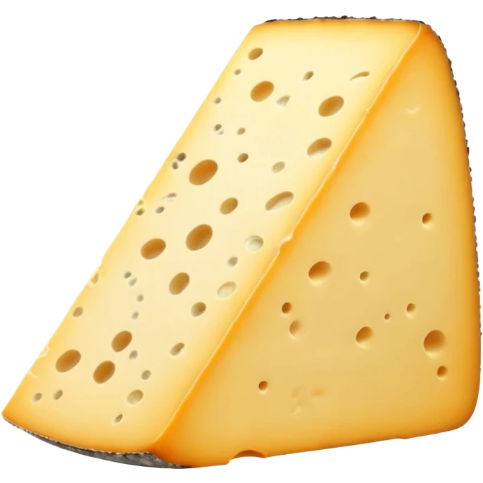 cheese wedge Tomme de Savoie, pale yellow inside, rustic thick rind in grey-brown mottled with mold, dense grainy, clean cut, earthy, soft lighting, emoji scale emoji