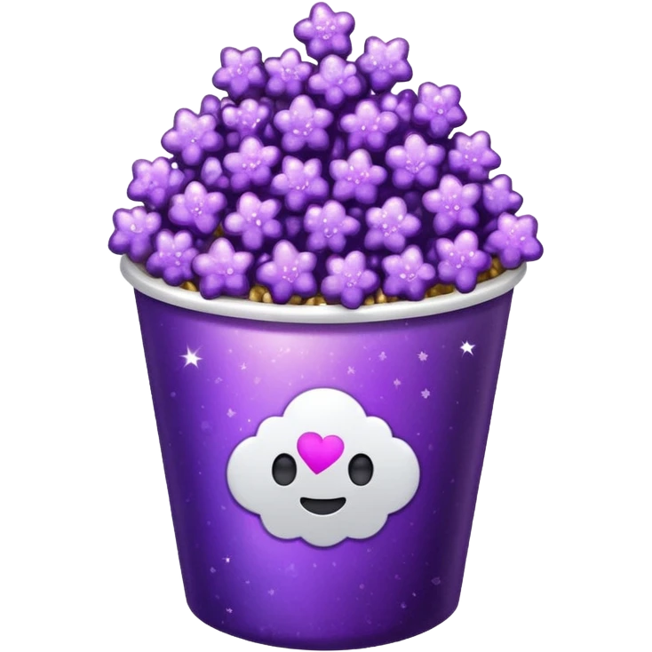 Glitter purple popcorn emoji