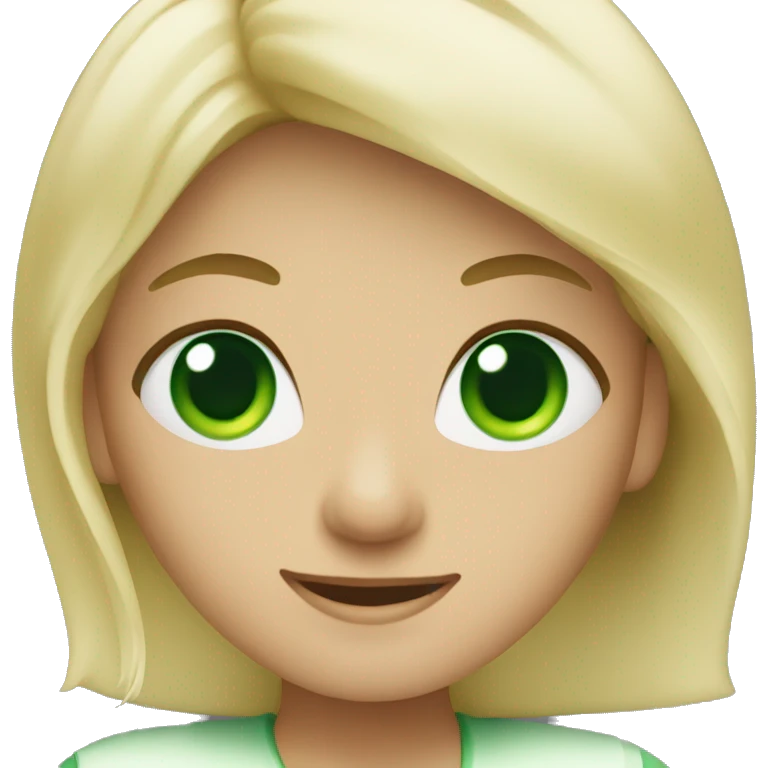 Blonde waving green eyes emoji