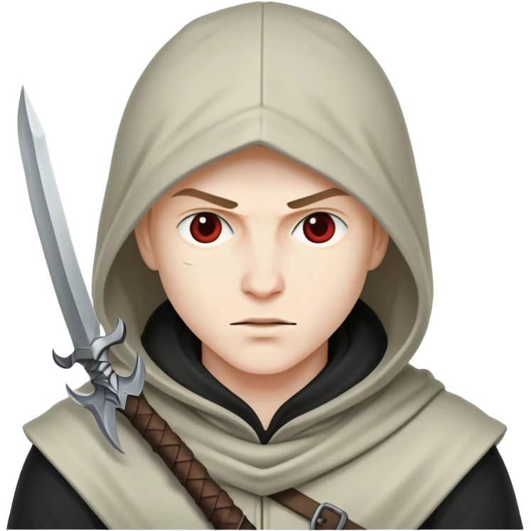 rogue hero with daggers and hood emoji