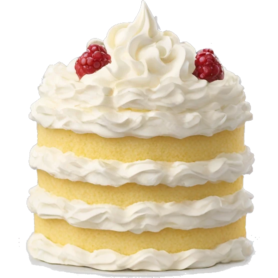 Realistic luxurious vanilla chantilly cake with three layers emoji