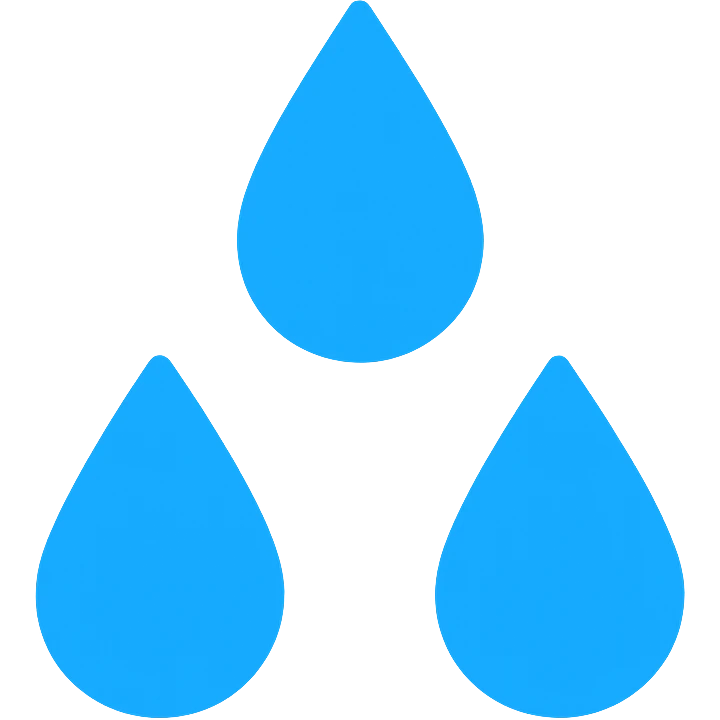 sweat droplets, minimal, blue color, no outline emoji