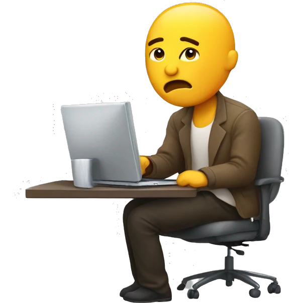 tired from sitting at a computer emoji