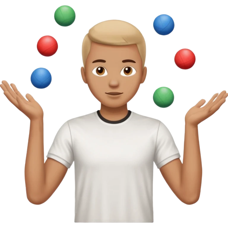 person mimicking juggling but without the balls emoji