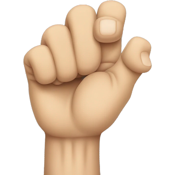 closed fist with four fingers clenched around the thumb emoji