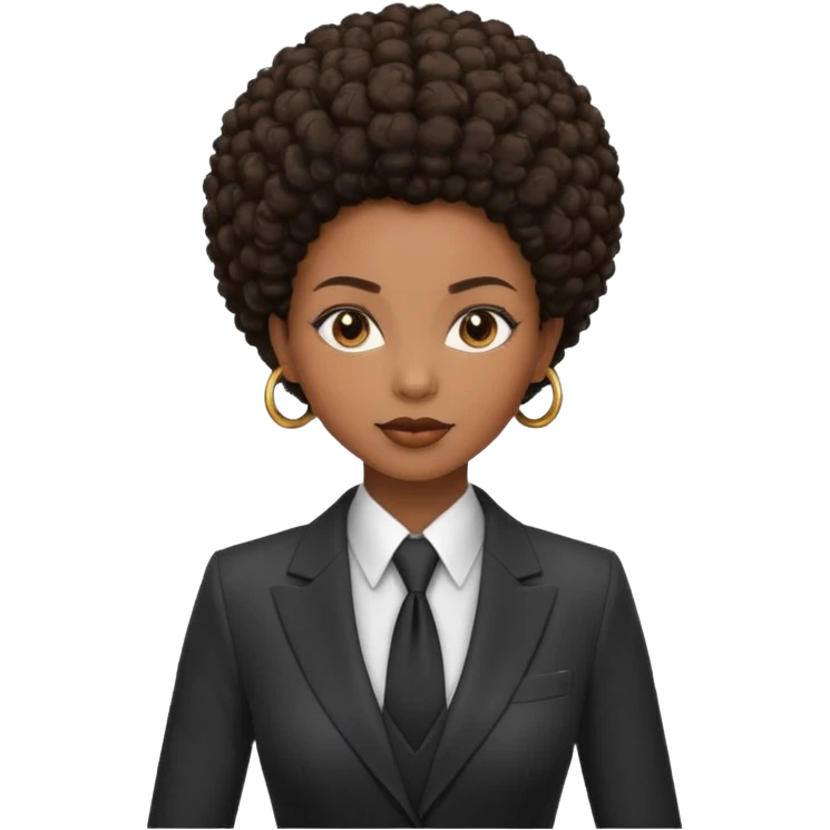afro hair woman suit emoji