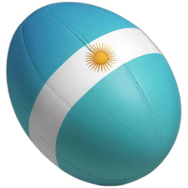 rugby ball with argentinian flag emoji