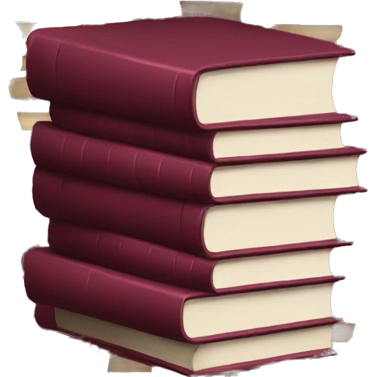 A stack of books is burgundy emoji
