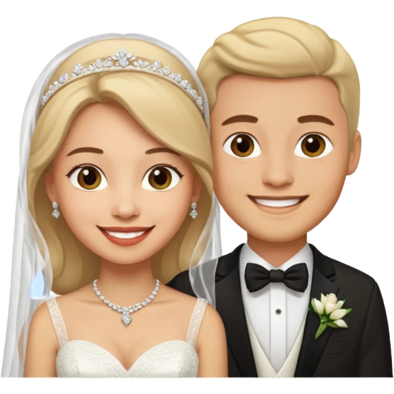 Свадьба девушки и мужчины. Они в свадебных нарядах  emoji