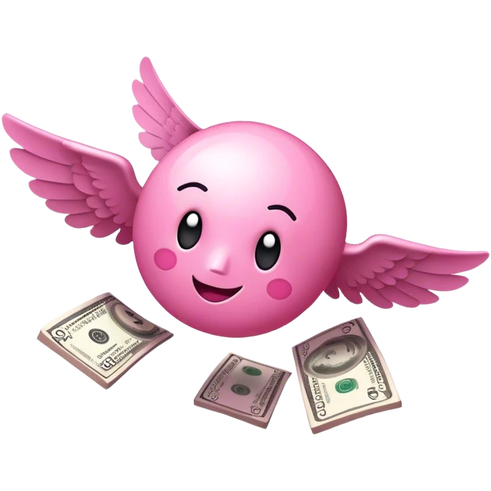 pink money flying  emoji