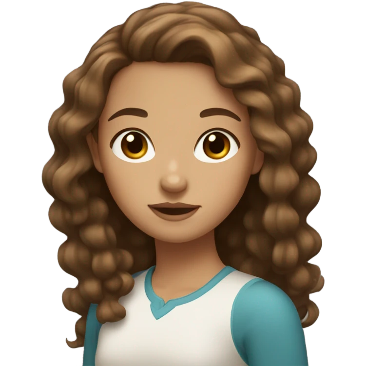 Girl-with-brown-hair-brown-eyes-light-skin. emoji