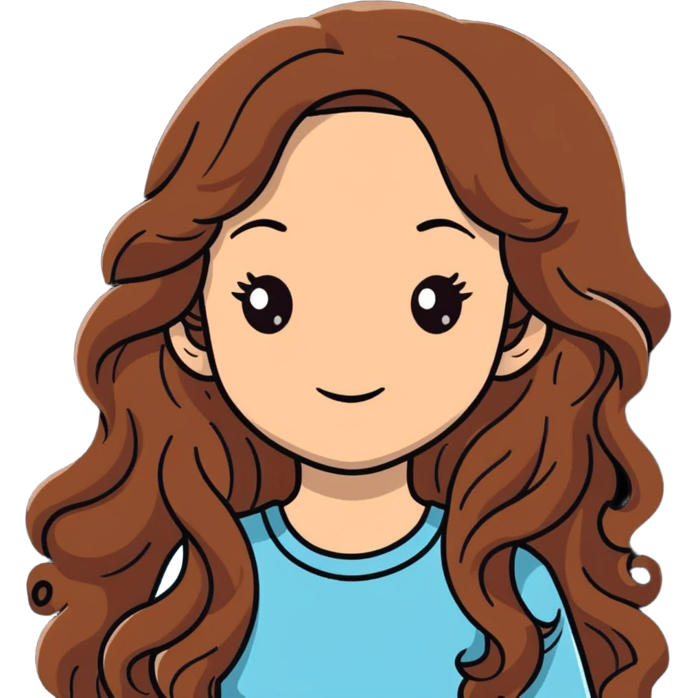 girl with long wavy brown hair and fair skin emoji