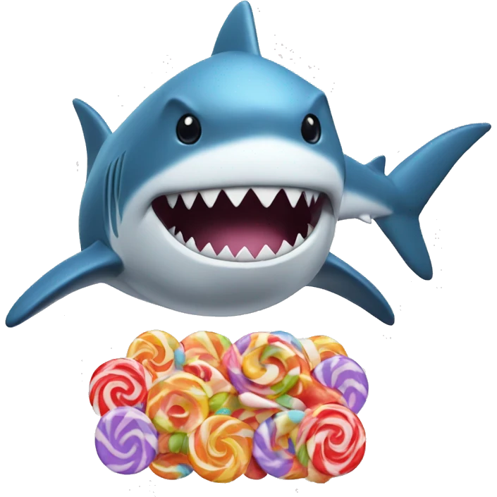 shark with candy emoji