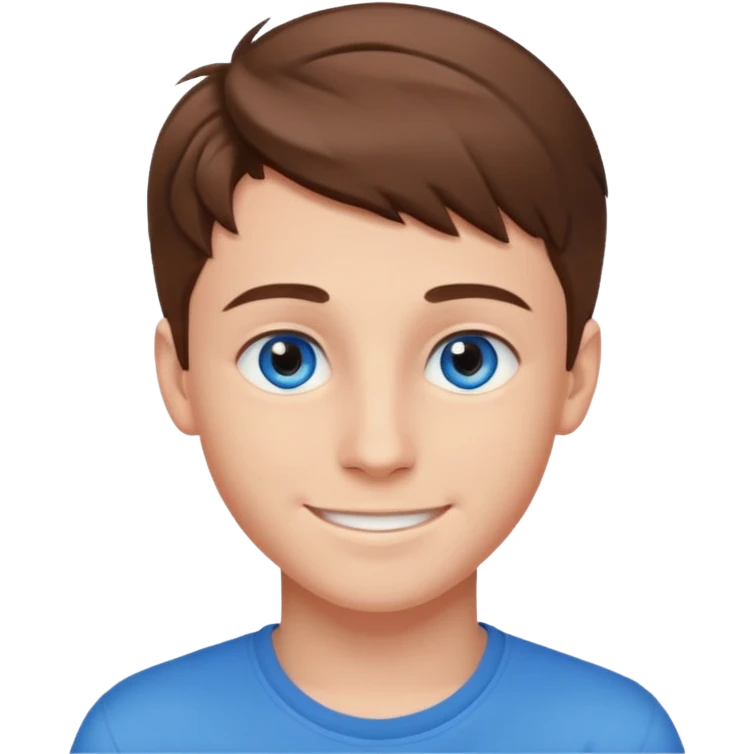 niño guapo adolescente de ojos azules sonriendo ENAMORADO emoji