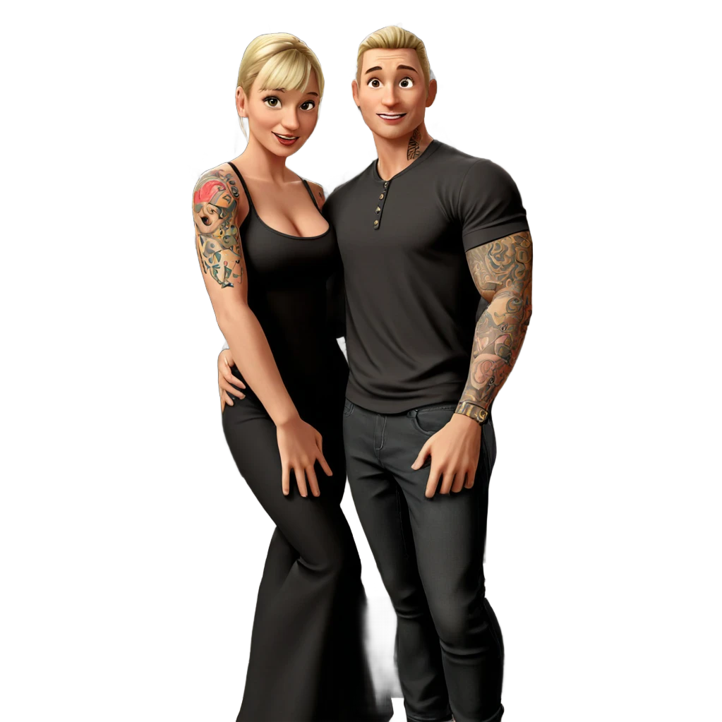 girl and boy with tattoos emoji