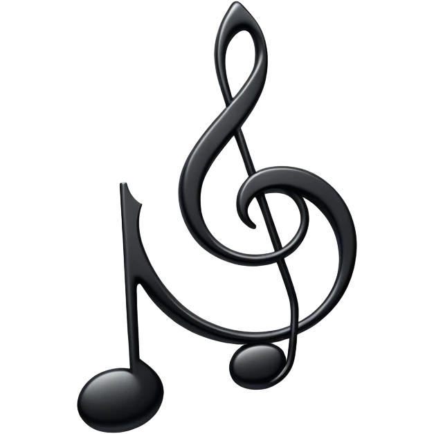 An emoji of a musical note, specifically a 'do' note (C note), represented as a simple, clean, black musical note on a staff. A classic and clear design with a modern look emoji