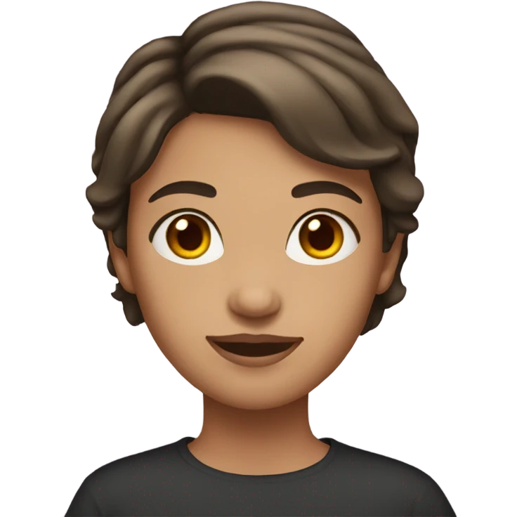 Girl Brunette with short hair emoji