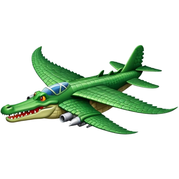 Flying bomber crocodile emoji