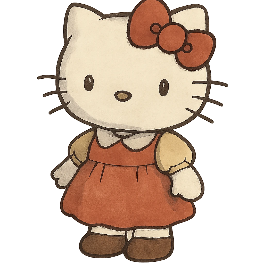 ghibli style Hello Kitty emoji