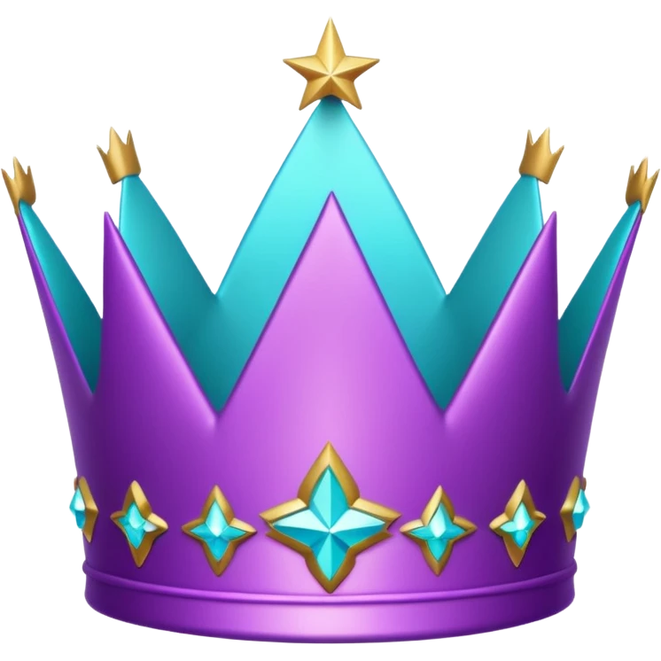 Feeling purple cian crown shine star glitter emoji