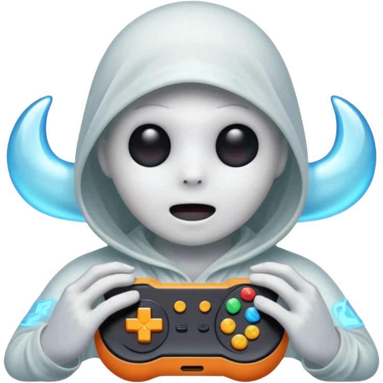 a ghost playing video games emoji