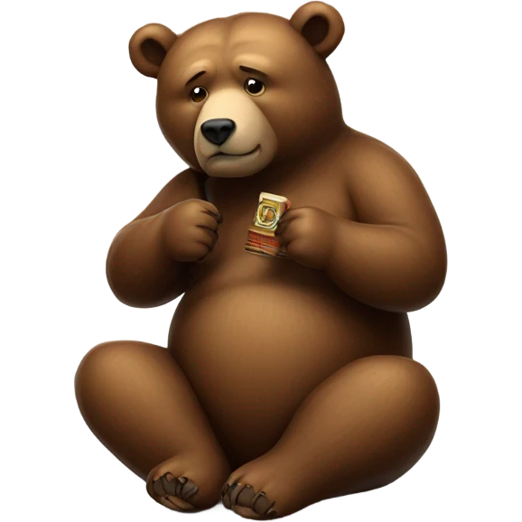 lonely bear smoking cigar emoji