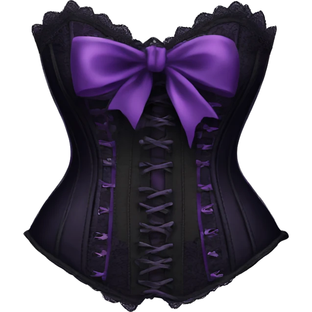 Black purple corset with lace and bow emoji