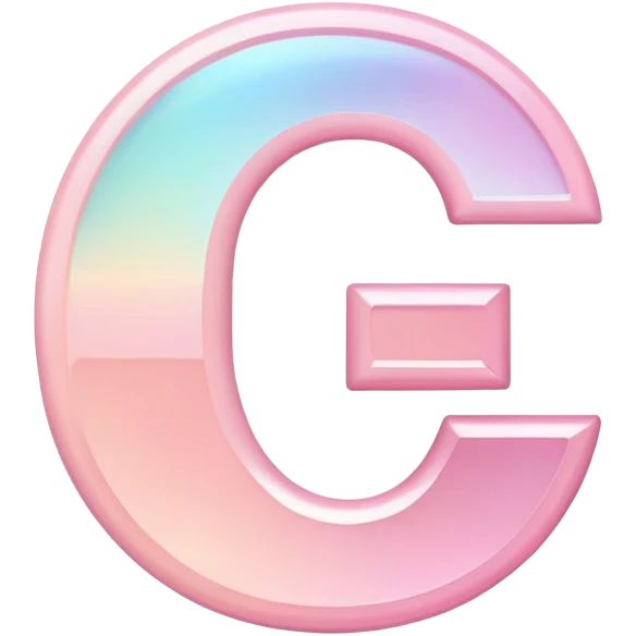 Iridescent pastel pink Font setting icon with letter C emoji