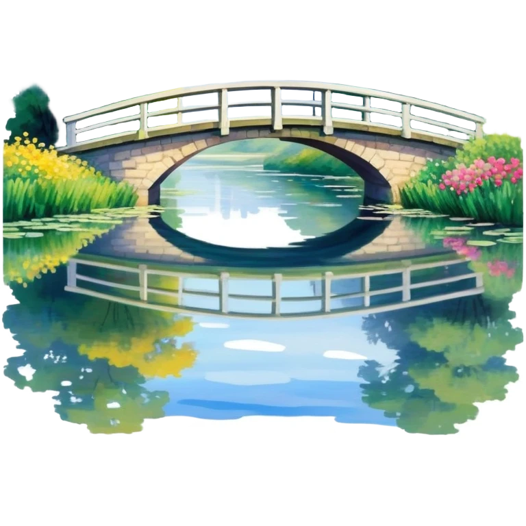 Monet painting of a bridge emoji