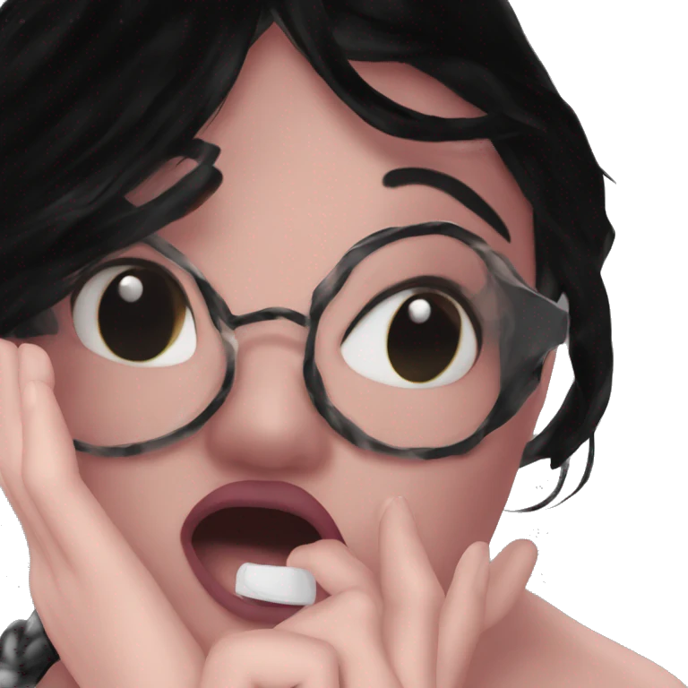 mysterious girl in glasses emoji