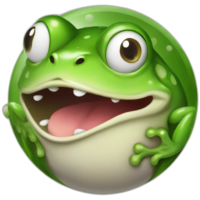 a frog inside a pokeball emoji