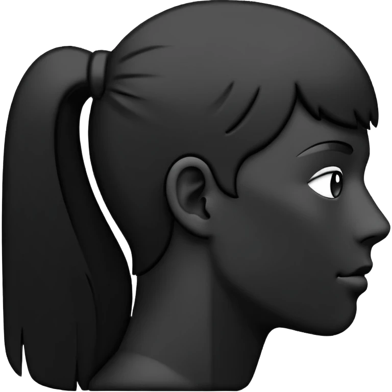 Minimalistic flat vector icon, iOS style, thin black outline on white background. Person silhouette. Black, completely monochrome, matte.  emoji