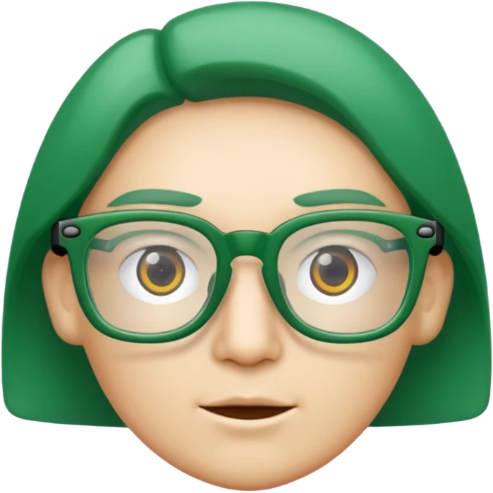 green framed Reading glasses emoji