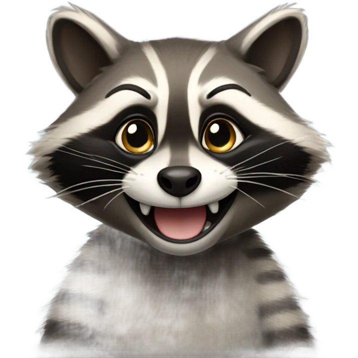 Cat but is raccoon and he’s smile  emoji