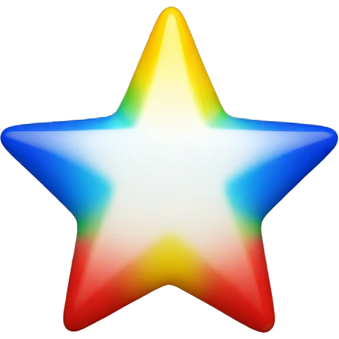 star 5 with color red blue white yellow green emoji