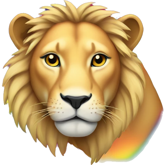 saturated colorful lioness  emoji