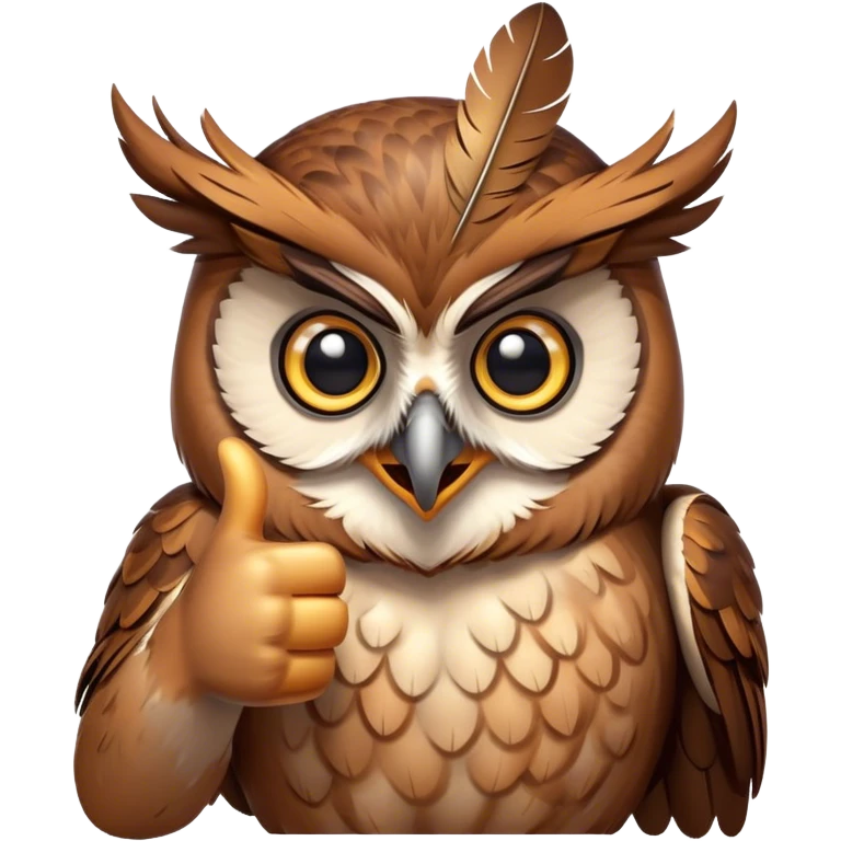 owl with thumbs up emoji