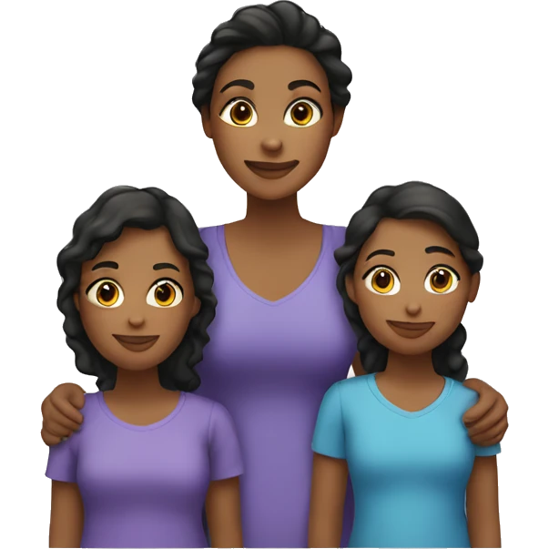 Mom with 3 daughters emoji