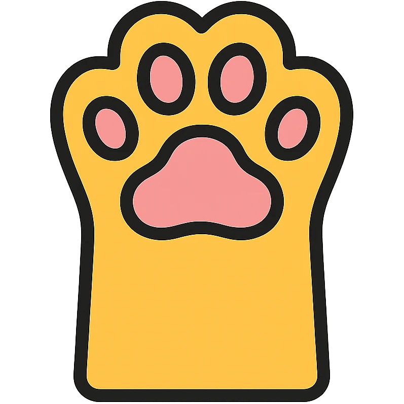 cat paw with pink paw pads emoji
